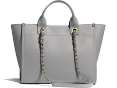 Chanel Deauville Fabric Tote Gray