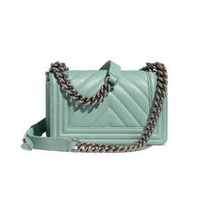 Chanel Boy Medium Caviar Leather Sky Blue